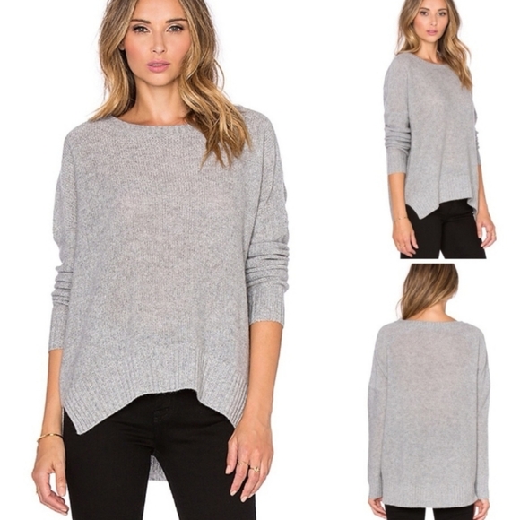 360 Cashmere Dewey 100% Cashmere Heather Grey Jumper Sweater - Picture 1 of 14